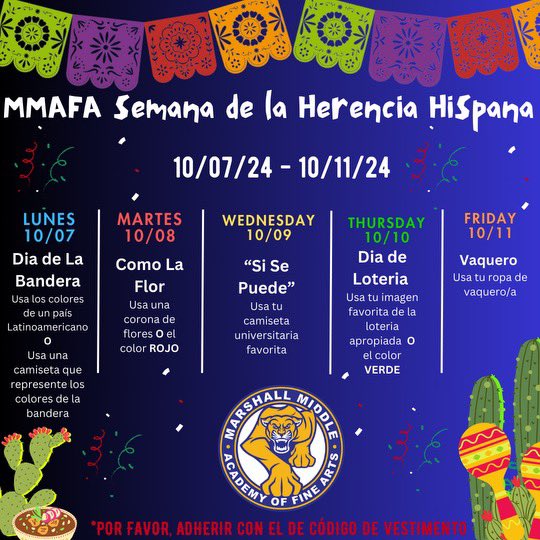 Catamounts - In honor of Hispanic Heritage Month, we will be hosting Loteria Night as well as celebrating through Theme Days 🎊 We hope to see everyone on 10/15! @HISDCentral <a href="/jbridgewaterEDU/">Jeff Bridgewater</a>