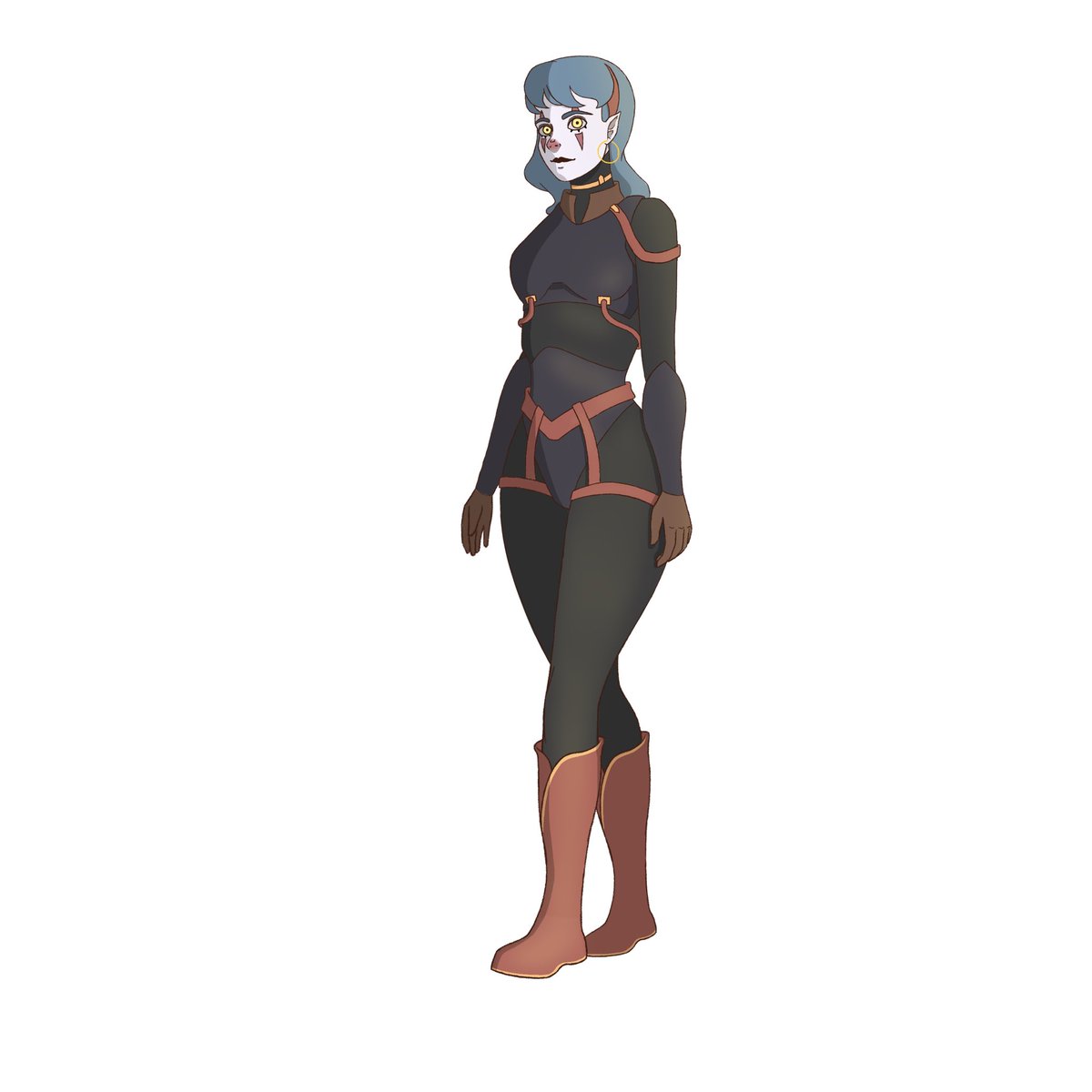 DustbunnyJ's tweet photo. Instead of “fixing” pre-existing @PlayConcord characters. I just thought I would create my own! Could a clown elf princess save the game? Would you play her? #concord #characterart #digitalart #drawing #oc #Concord #freegunner #procreate #originalcharacter #ocart #ipad #game #conceptart #characterdesign Might design weapon and kit later!