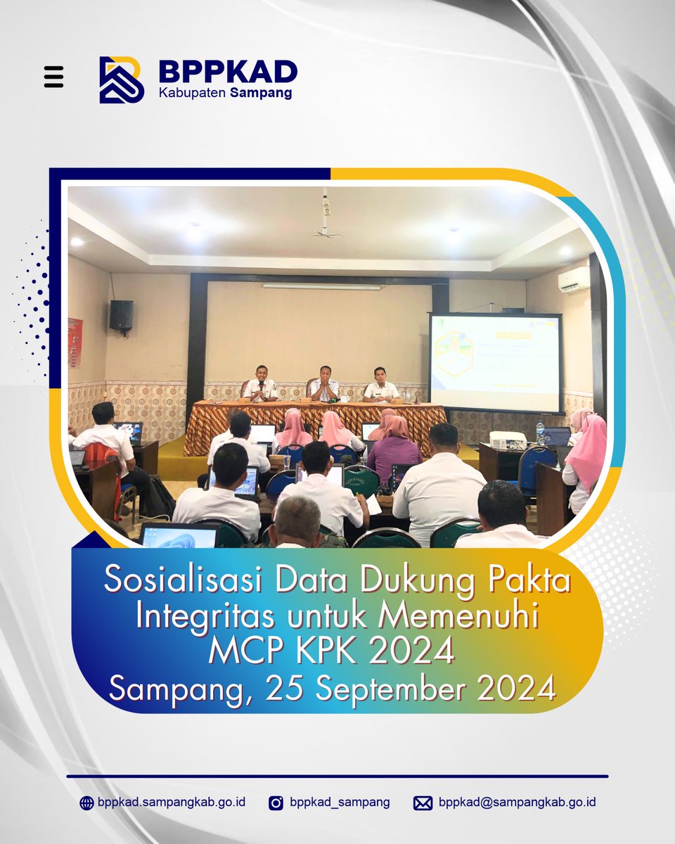 BppkadSampang's tweet image. Sosialisasi Pengisian Data Dukung Pakta Integritas untuk Pemenuhan MCP KPK 2024

#aset #bppkadsampang #mcpkpk2024 #kabsampang