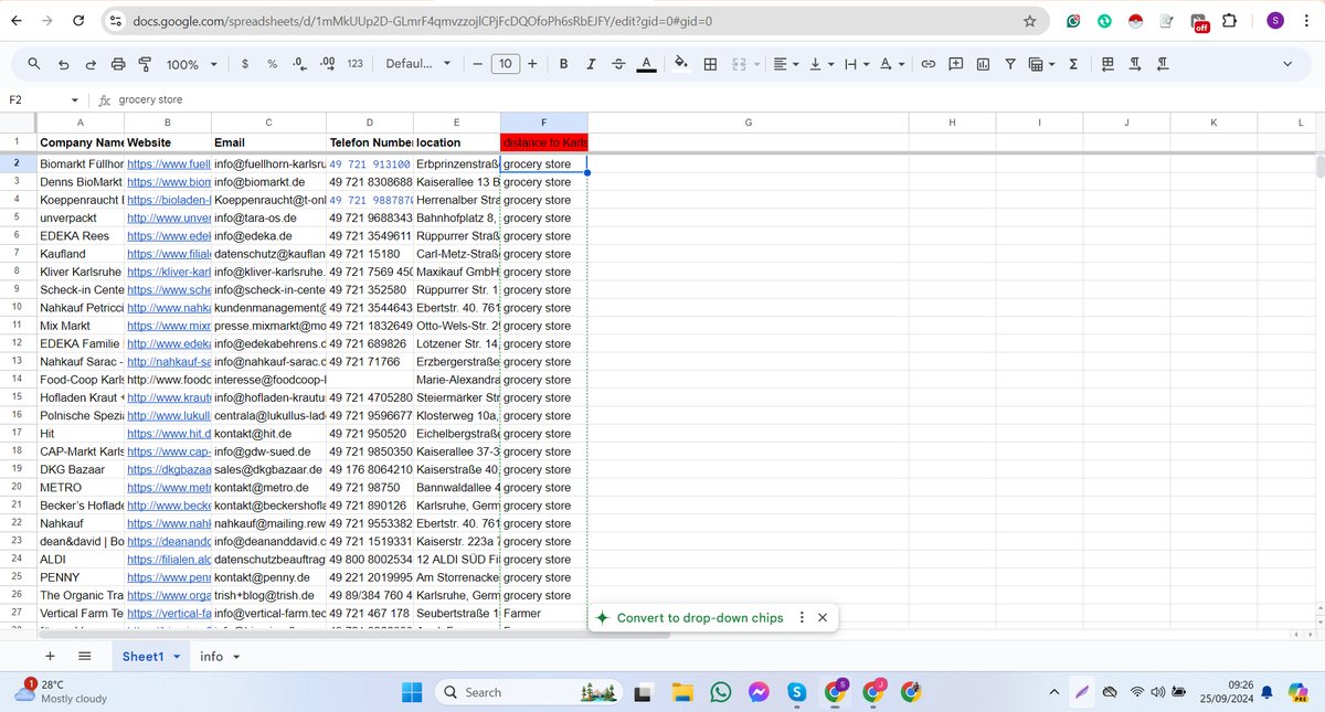 Contact for grocery store in Karlsruhe, Germany