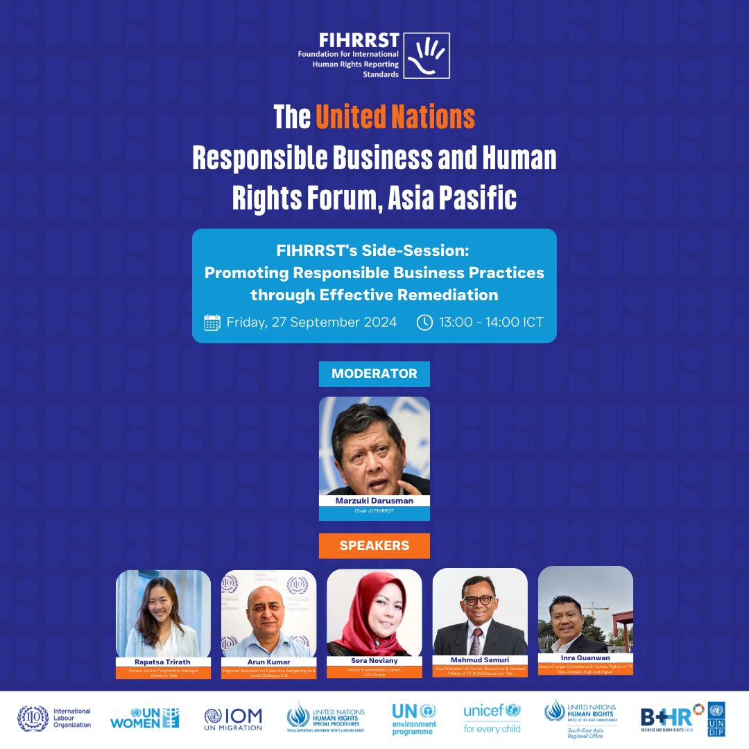 ⏰Just a few days until the #UNRBHR Forum on September 27th! Looking forward to discussing effective remediation and responsible business practices. Don’t forget to register and be a part of the making of a better future. Let’s register here: bit.ly/3Xk8jcD!