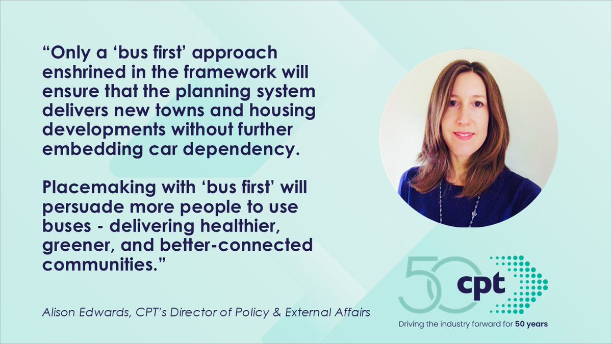 Bus must be placed front and centre in the reformed National Planning Policy Framework.

Read the Confederation of Passenger Transport's  full response to the Government's consultation: bit.ly/CPTreNPPF

#CatchTheBusMonth #DriveUKForward