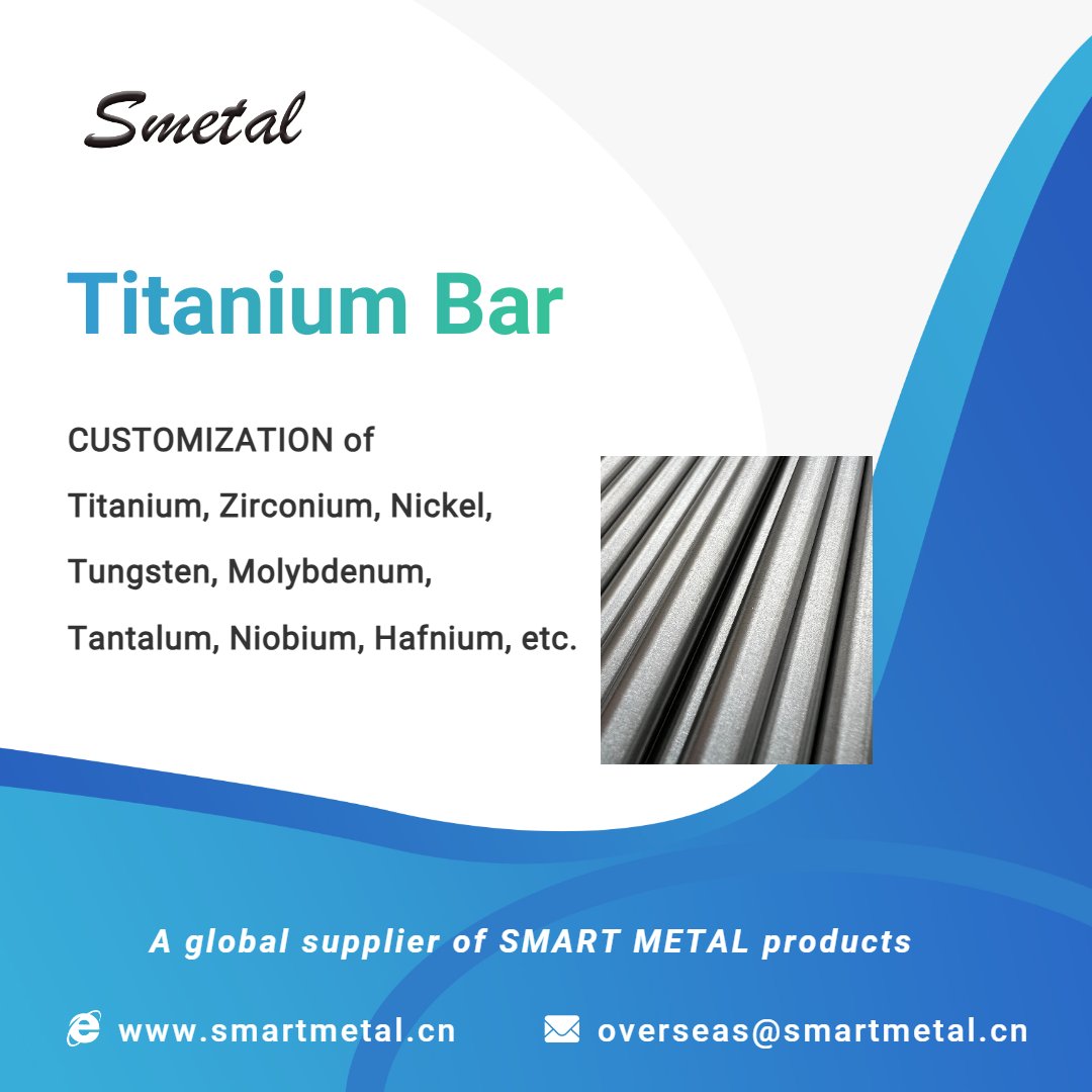 Smetal_global's tweet image. #TitaniumBar #TitaniumRod #TitaniumAlloyParts #Customization
#ZirconiumNickelTungstenMolybdenumTantalumNiobiumHalfnium @Smetal_global 
Welcome to smartmetal.cn
