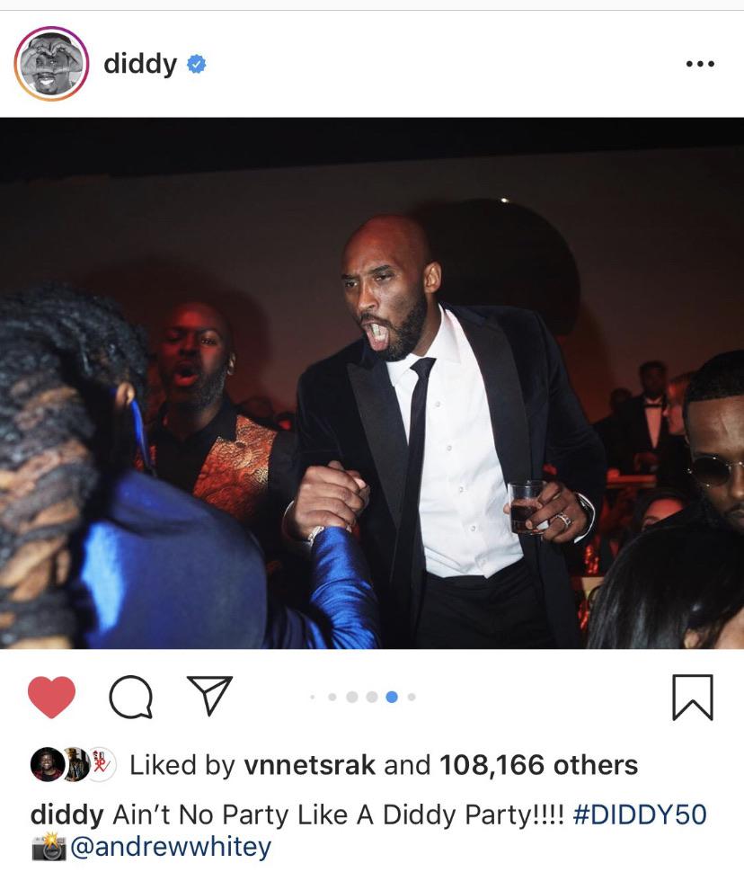 Kobe Bryant attended a Diddy party one month before his helicopter crash.