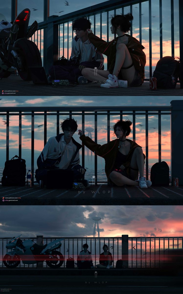 wlopwangling's tweet image. Sun Fragments #Mahina #Suvan #CloudInsect