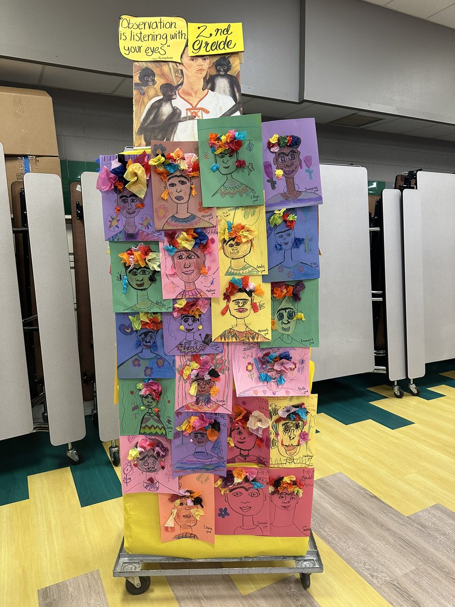 KristinPernici's tweet photo. More awesome student art at @DmeElemRisd Literacy Night! #RISDBeTheOne https://t.co/zHHw6jeksw