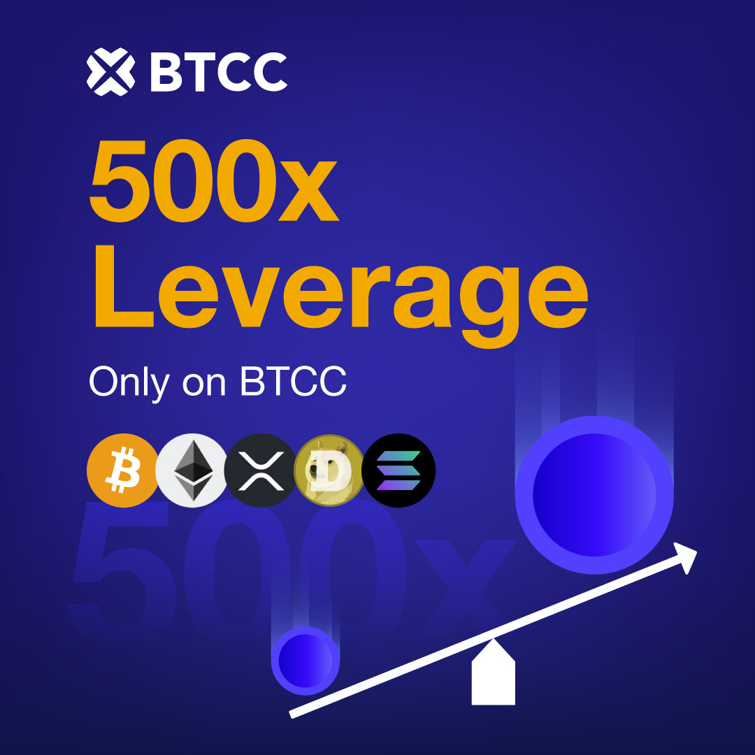 BTCCexchange's tweet photo. You read that right!

Enjoy up to 500x leverage on $BTC, $ETH, $XRP, $DOGE, and $SOL – exclusively on #BTCCexchange! 🔥

😎 Give your trades the boost they deserve.

Learn more 👉🏻 https://t.co/6rc7W2AIkC https://t.co/736BOighVn
