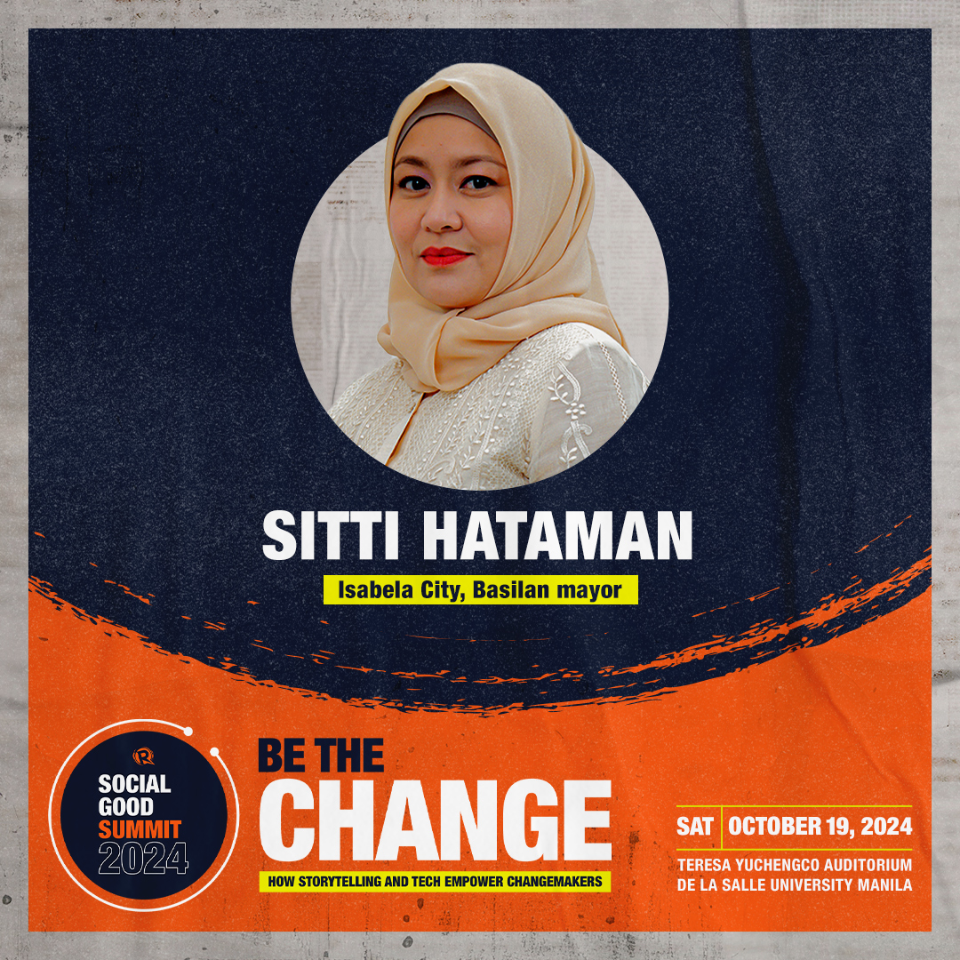 rapplerdotcom's tweet photo. #HAPISABELA

Catch Isabela City, Basilan Mayor Sitti Hataman and other local leaders on October 19 as they tackle how mayors can improve the quality of life in Philippine cities. #SGS2024 #BeTheChange

SECURE YOUR TICKETS HERE: https://t.co/WAtnH6r1rq https://t.co/HO6xH9H9Wp