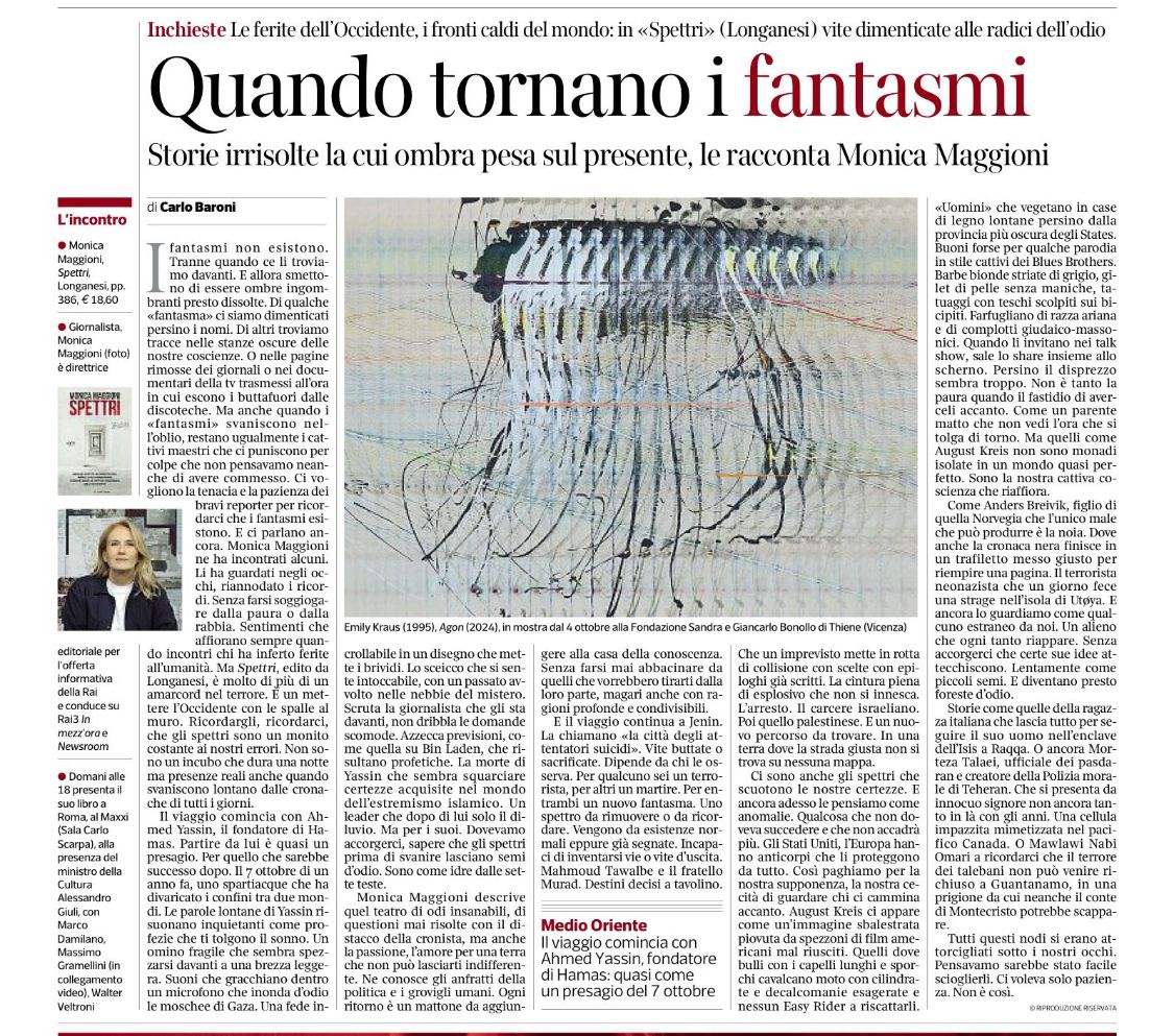 “#Spettri è un mettere l’occidente con le spalle al muro. Ricordargli, ricordarci, che gli spettri sono un monito costante ai nostri errori. Non sono un incubo che dura una notte ma presenze reali anche quando svaniscono dalle cronache di tutti i giorni”
Grazie a <a href="/CarloAdelfioBar/">Carlo Baroni</a>