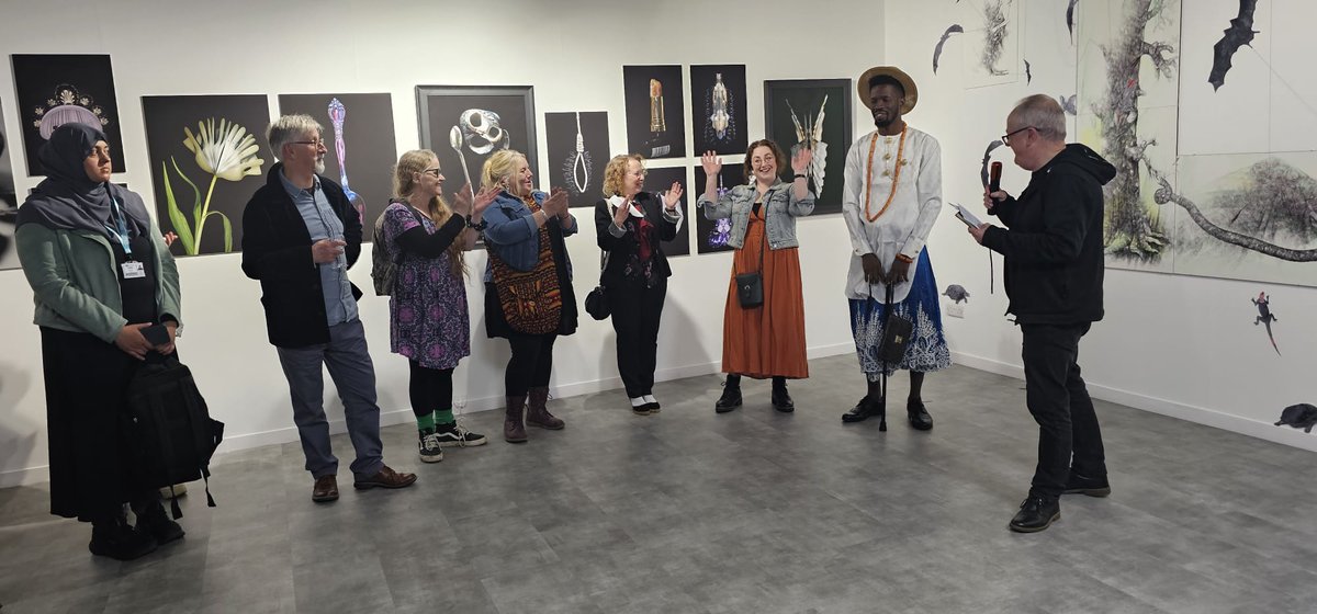 Artcore_UK's tweet photo. The opening night of ‘Alignments,’ the University of Derby MA Arts Degree Show, was a success! Congrats to Abbie Sunter, winner of the Artcore Emerging Artist Award 2025-26. We’re excited to support her upcoming international exhibition! #Artcore #EmergingTalent #Alignments https://t.co/9SE9DRUt3N