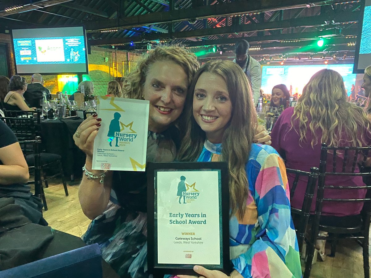 We are delighted to announce that Gateways School won the 'Early Years in School' award at the Nursery World Awards 🥳🥳 Mrs Bartle and Mrs Watford were in attendance at the event to collect the prestigious award🤩 #gatewayschool  #earlyyears #nurseryworldawards