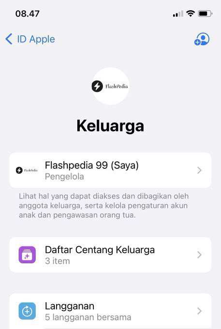 FlashPedia - iCloud sharing - APPLE ONE SHARING tweet media