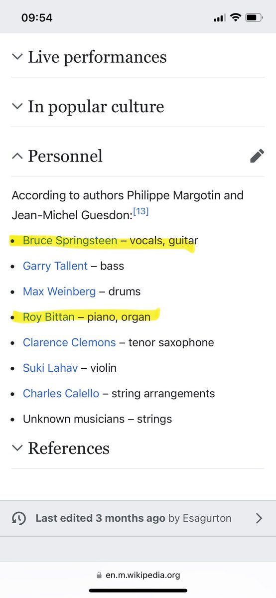 robelwes's tweet photo. @MickPuck The riff was Roy Bittan’s and he played on both those tracks, so I think it was all above board. https://t.co/Q1814budNj
