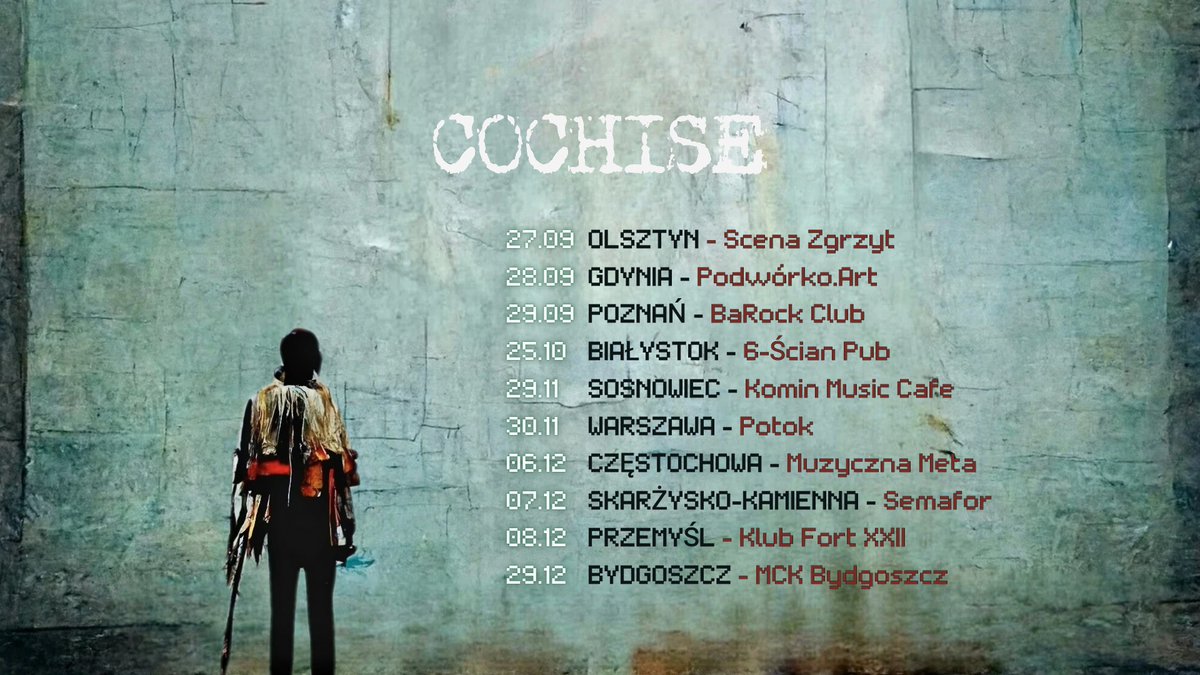 #Cochise zaprasza na koncerty promujące najnowszy album!

ℹ️ metalmind.com.pl/cochise-zapras…

<a href="/EskaROCK_/">EskaROCK</a> <a href="/ArtStrefa/">Strefa Music Art.</a> <a href="/rockareapl/">Rock Area</a>