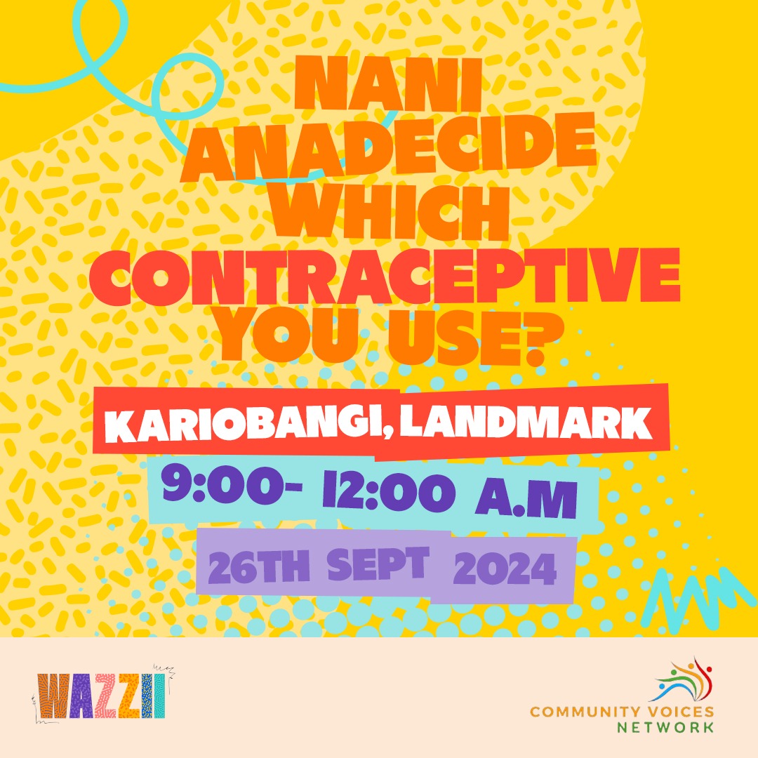 Wadau na wadaudess!

Kwa maoni yenu, ni nani anadecide which contraceptive to use??

Kesho #Wazzi iko mtaa yetu na tutakuwa tunaongelea story kama hiziii juu ni #WCD #WazziDada #CommunityVoices
<a href="/girleffect/">Girl Effect</a> 
<a href="/ReproRightsAFR/">Center for Reproductive Rights Africa</a> <a href="/ppglobe/">Planned Parenthood Global</a>
<a href="/MeTAKenya2018/">Access to Medicines Platform(MeTA Kenya)</a> #JipinNaContraceptives
