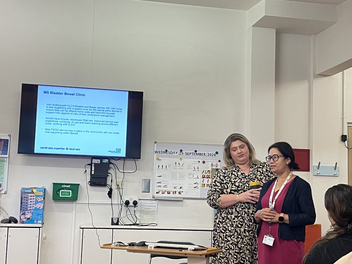RFNeuroRehabCentre (@rfl_nrc) on Twitter photo Hearing now from our MS Nurse Bhawani about our MS services. All about keeping our patients well in the community:
- MS Coffee Morning
- MS Fatigue Management
- Newly Diagnosed Day
- MS Bladder Bowel Clinic joint with <a href="/CLCHNHSTrust/">CLCH NHS Trust</a> Bladder & Bowel Service
#CNCMT #MS Hearing now from our MS Nurse Bhawani about our MS services. All about keeping our patients well in the community:
- MS Coffee Morning
- MS Fatigue Management
- Newly Diagnosed Day
- MS Bladder Bowel Clinic joint with <a href="/CLCHNHSTrust/">CLCH NHS Trust</a> Bladder & Bowel Service
#CNCMT #MS