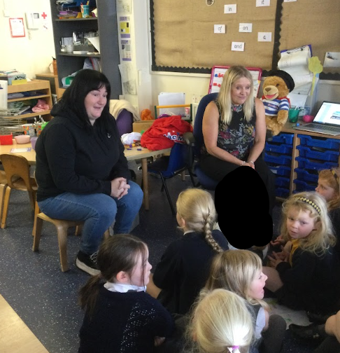 EagleshamPS's tweet photo. We had a special visitor from our local community today in P1! We learned all about our local Movie Cafe and what it’s like working in Eaglesham, plus asked lots of great questions. #EPSCommunity #EPSPupilsLeadingLearning https://t.co/MxMvWvJqrg