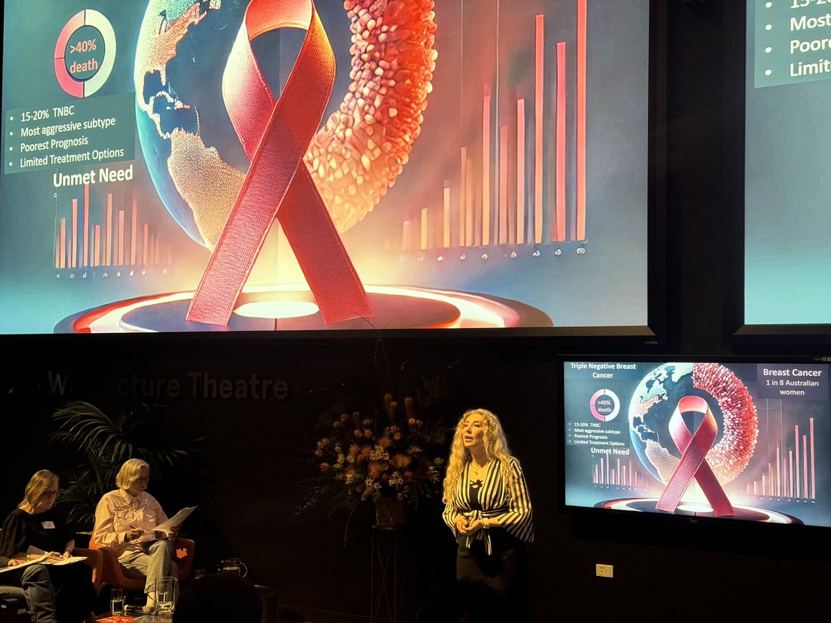SydneyNano's tweet photo. #7 pitcher at NanoPitch Health is Dr Pegah Varamini from the School of Pharmacy. Presenting:

🎙️Bionic membrane-coated nanotechnology for precision therapy of triple-negative breast cancer

#BreastCancer #nanotech https://t.co/aQDhg31mIk