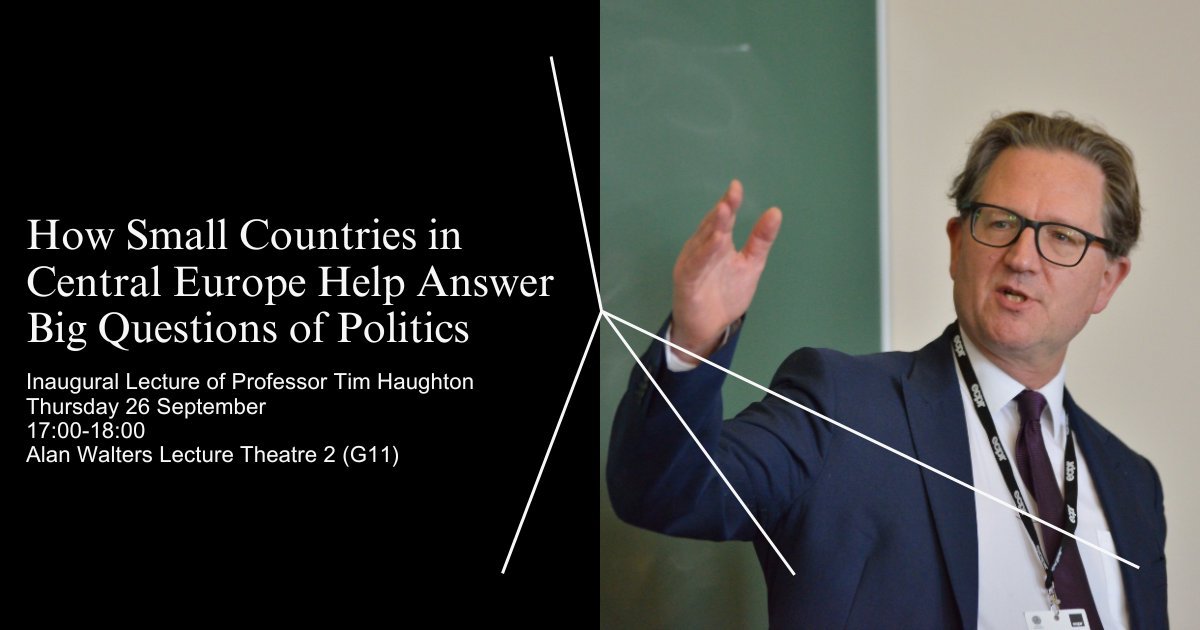CEDAR (@cedar_bham) on Twitter photo Happening tomorrow!
Join Prof <a href="/HaughtonTim/">Tim Haughton</a>'s inaugural lecture on "How Small Countries in Central Europe Help Answer Big Questions of Politics".
Read more and register here:
birmingham.ac.uk/schools/govern… Happening tomorrow!
Join Prof <a href="/HaughtonTim/">Tim Haughton</a>'s inaugural lecture on "How Small Countries in Central Europe Help Answer Big Questions of Politics".
Read more and register here:
birmingham.ac.uk/schools/govern…