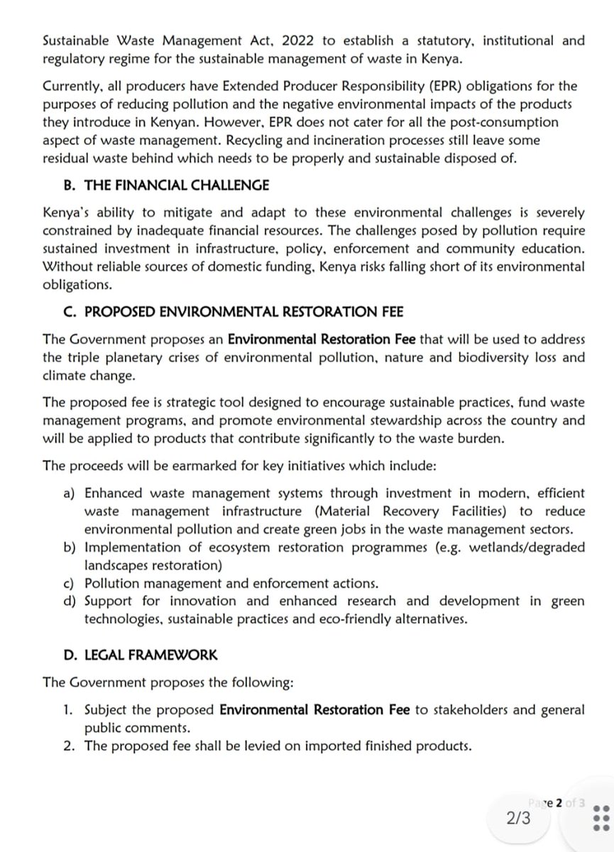 MjengoKE's tweet photo. The Environmental Restoration Fee encourages a collaborative approach to environmental management. Let’s embrace public participation and ProtectConserve AndPreserve our planet!
#RestoreOurEnvironmentKE https://t.co/x2ozhjA7e4