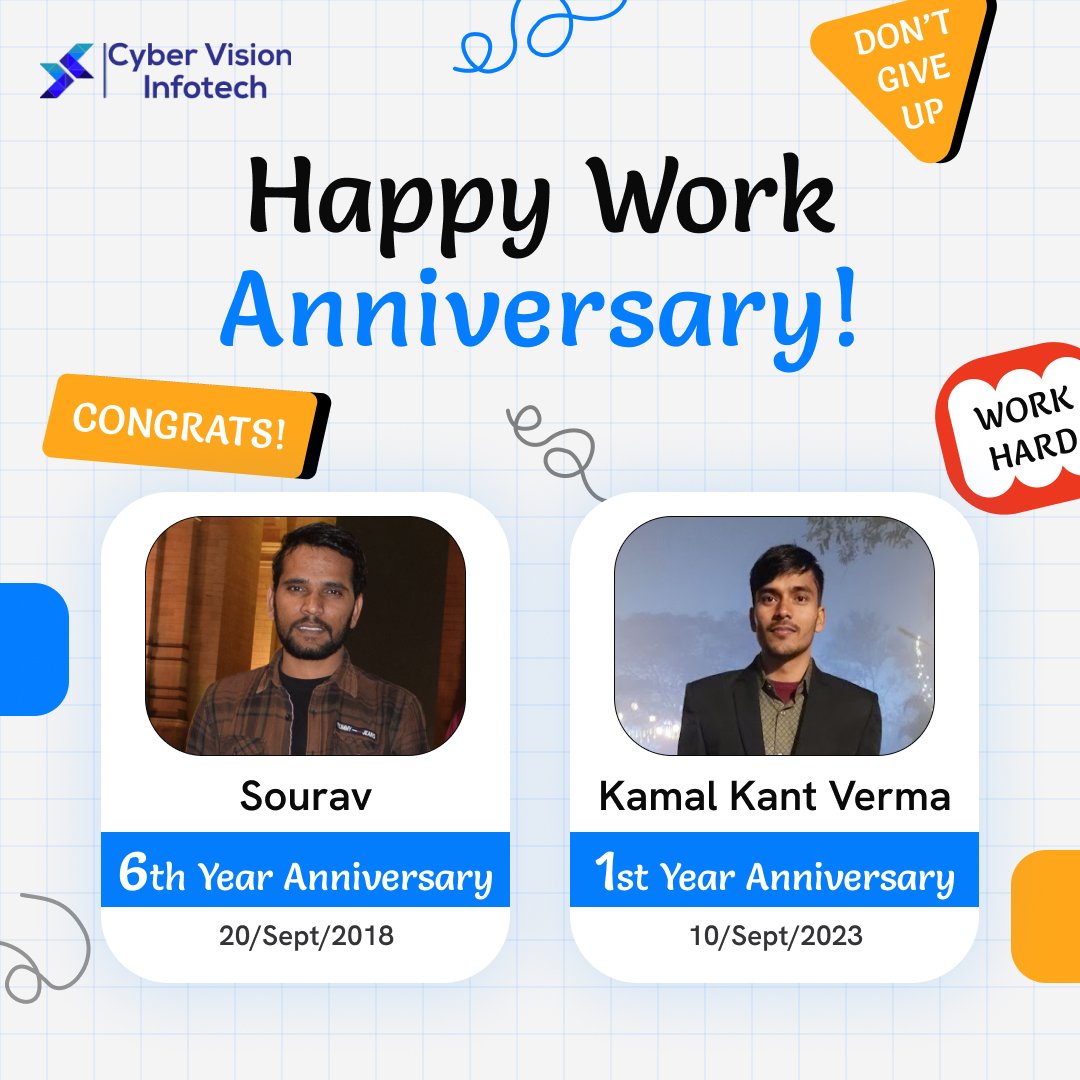 cvinfotech's tweet photo. September Milestones at CV Infotech! ๐
This month, we are thrilled to celebrate two remarkable team members who have made significant contributions to our journey.
#TeamCVInfotech #WorkAnniversary #CelebratingSuccess #CVInfotechFamily #GrowthAndSuccess https://t.co/KmvdU27HTz