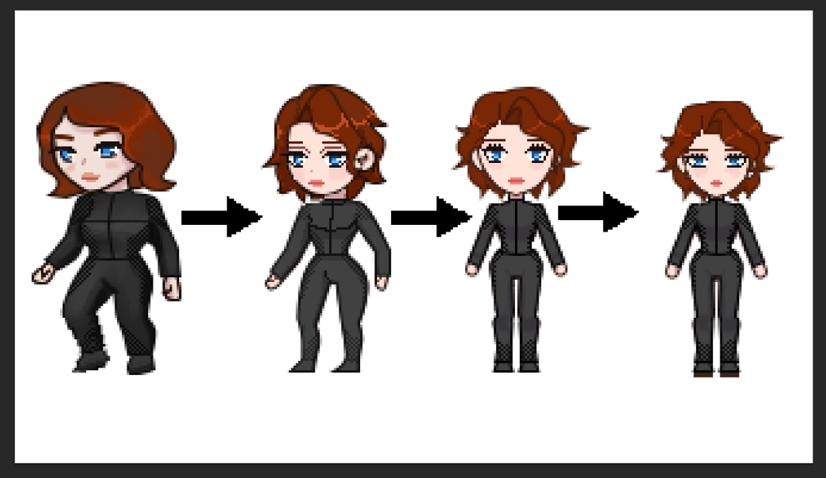 From chunky pixels to a sleek design, watch my main character glow up over the years! ✨ 

Which version is your favorite? 👀👇

#IndieGameDev #PixelArt #ChibiArt #GameDev  #IndieDev