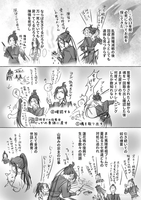 ※江澄の13年間 4枚 
(しかないのにいくつかに分けてみますすみません)
 2/ 3 こまかい 