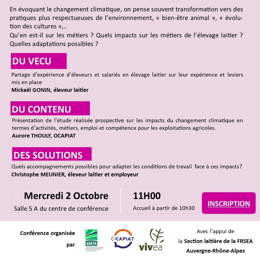 Rendez-vous le mercredi 2 Octobre à 10h30, salle 5A au centre de conférence.

Inscription : forms.office.com/e/LxUNgs6nT