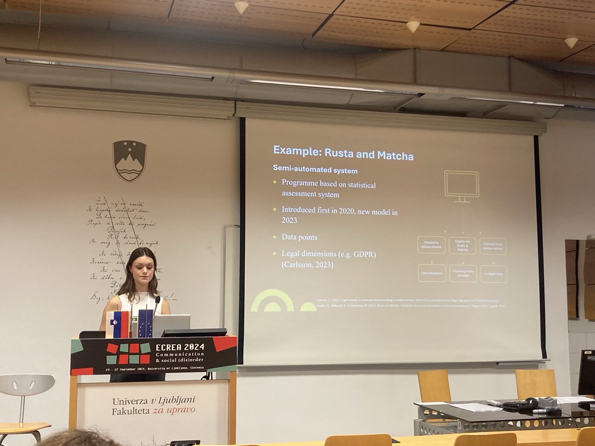 Göran Bolin (@shgnbn) on Twitter photo Amela Muratspahic of <a href="/Mkv_Sodertorn/">MKV | Södertörn University</a> presenting on datafication and automation in Swedish employment services, pointing to the attempts to create social order #ecrea2024 Amela Muratspahic of <a href="/Mkv_Sodertorn/">MKV | Södertörn University</a> presenting on datafication and automation in Swedish employment services, pointing to the attempts to create social order #ecrea2024