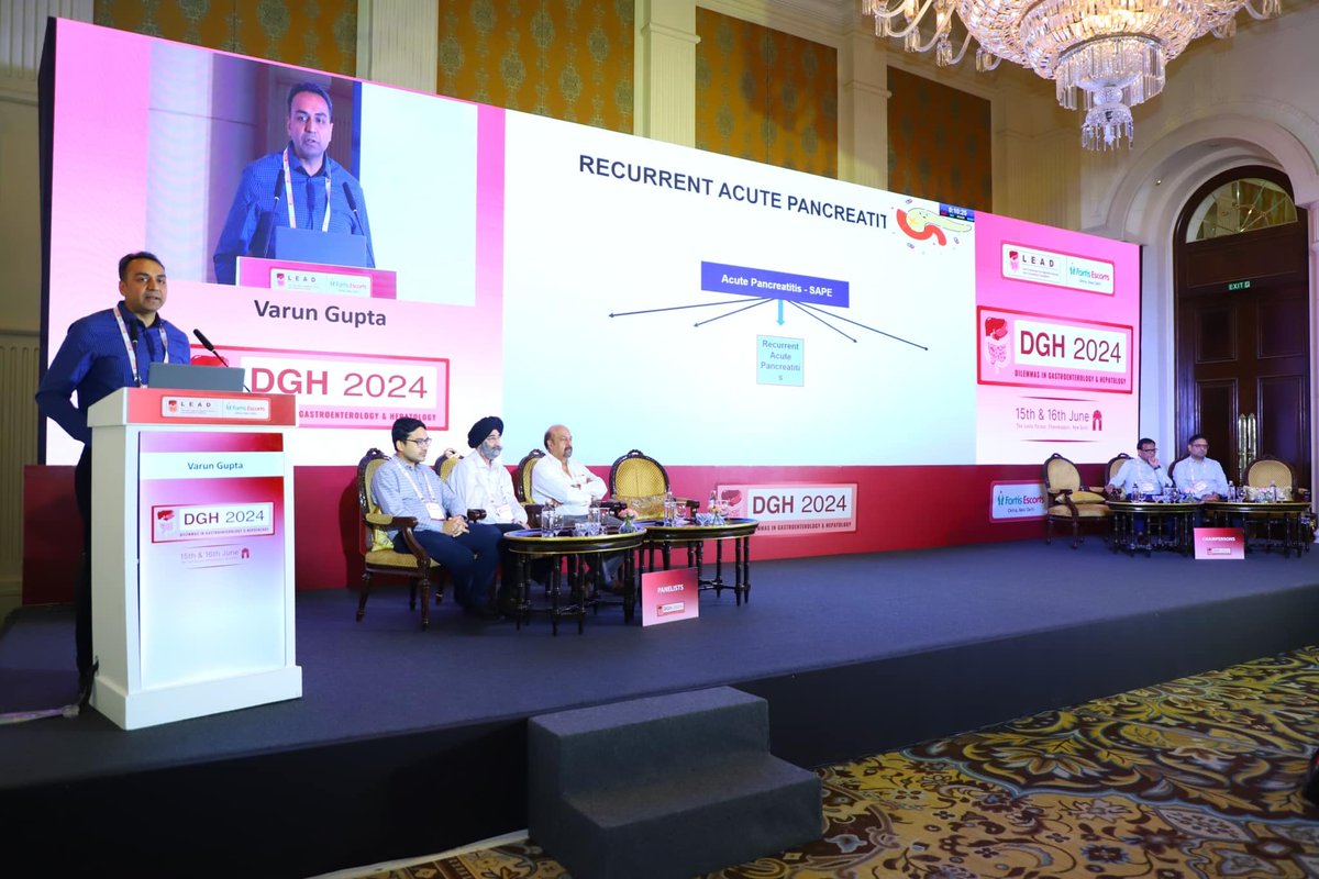 DrVarunGupta24's tweet photo. Excellent Meeting Dilemmas in Gastroenterology and Hepatology attended at New Delhi.
Delivered a talk on ‘Approach to Recurrent Acute Pancreatitis’ a condition which affects and exhaust the patient both physically and mentally. https://t.co/3SLqbv6GAH