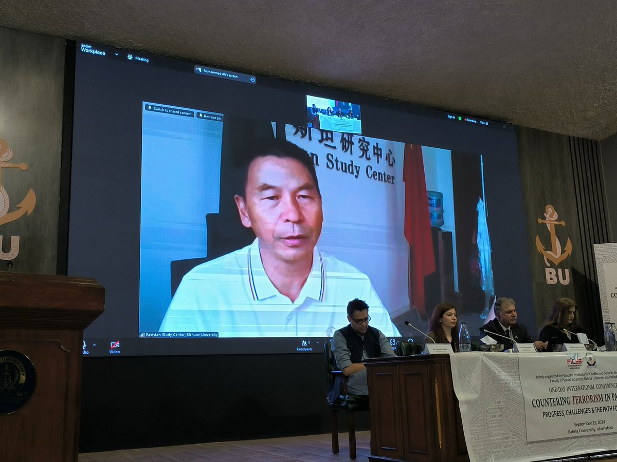 PICSSIsb's tweet photo. After a short lunch break, Our next session has been started and professor Song from China has joined the conference online.
#terrorfreepakistan #picss #BU https://t.co/YUevbLi4q0