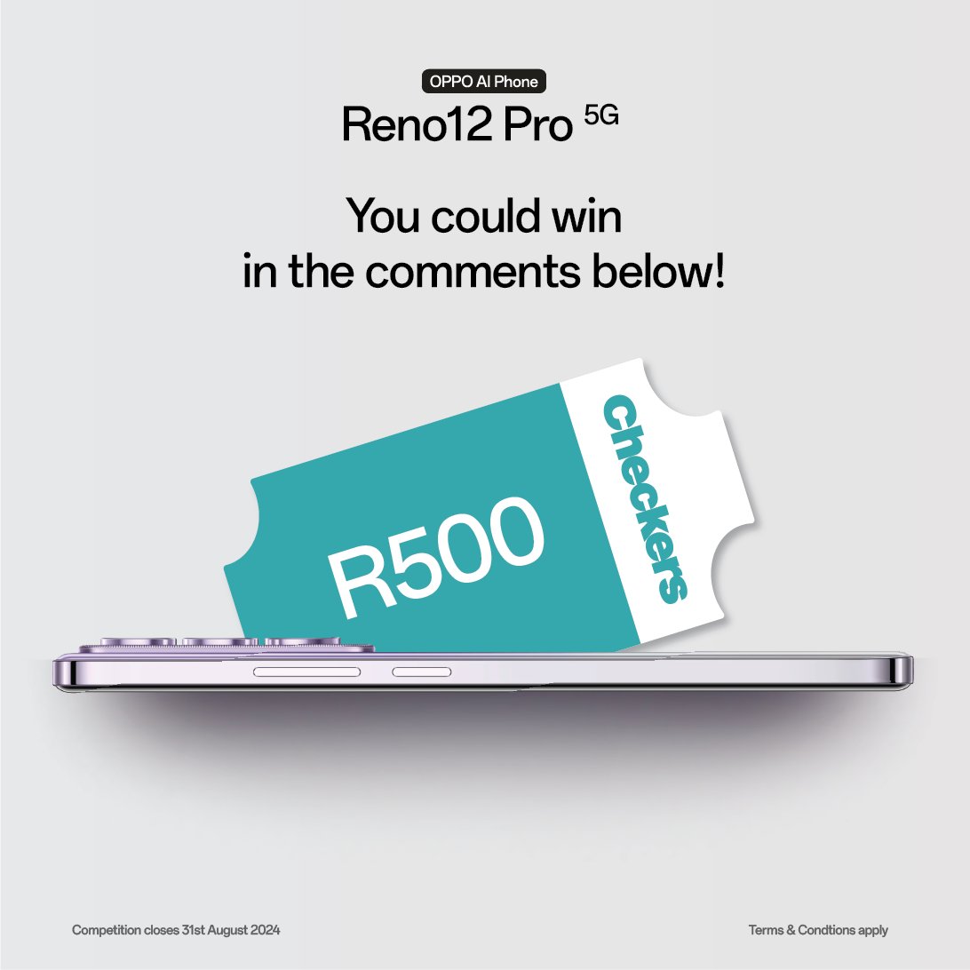 OPPOSouthAfrica's tweet image. A R500 Checkers voucher is up for grabs! The #OPPOReno12Series is #BuiltToLast 💪. Tell us in the comments with #TapIntoAI, where will you put it to the test 🏋️‍♂️🏊‍♀️🏜️🧗?

Ends 30.09.24. T&amp;amp;Cs: bit.ly/3XdGAuk

Learn more about the Reno12 Series: bit.ly/3RSOQ0W