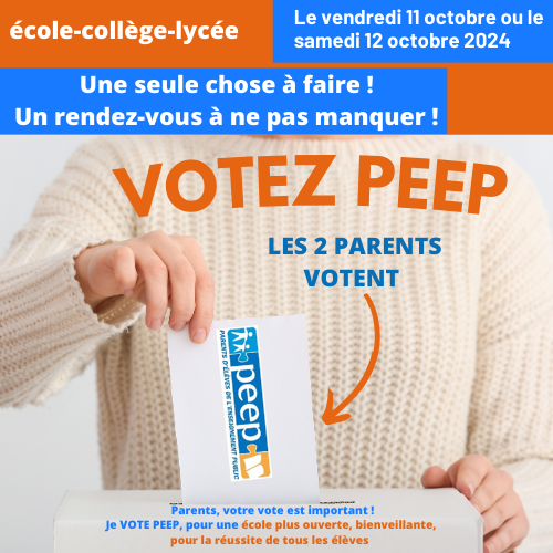 FederationPEEP's tweet photo. 📢🗓️🗳️🗳️#democratiescolaire
Plus que jamais, NOUS Parents, nous devons nous mobiliser, œuvrer pour que les choses changent, pour que l'école redevienne un lieu épanouissant, bienveillant !
#jevotePEEP #Elections2024 #parentsdeleves #parentalite #ecole #education #college #lycée https://t.co/lXSKYUc3pO