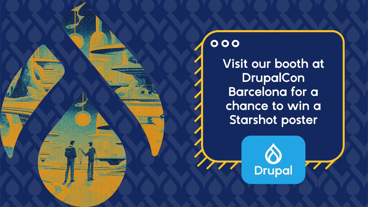 drupalassoc's tweet image. If you’re at #DrupalConBarcelona, we invite you to visit the Drupal Association booth in the Expo Hall for the chance to win a Starshot poster 🌟

Simply stop by, scan the QR code, and sign up for Drupal Starshot initiative / Drupal CMS updates. See you at the booth!