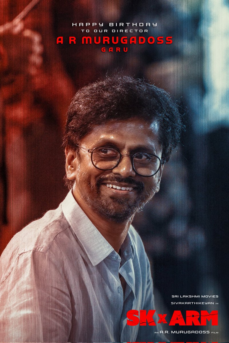 Sri Lakshmi Movies (@srilakshmimovie) on Twitter photo Wishing our dearest director <a href="/ARMurugadoss/">A.R.Murugadoss</a> Garu a very Happy Birthday ❤🔥
-Team #SKxARM
Get ready for an action feast from the blockbuster director soon 💥💥
<a href="/SriLakshmiMovie/">Sri Lakshmi Movies</a> <a href="/Siva_Kartikeyan/">Sivakarthikeyan</a> <a href="/VidyutJammwal/">Vidyut Jammwal</a> #BijuMenon <a href="/anirudhofficial/">Anirudh Ravichander</a> <a href="/SudeepElamon/">Sudeep Elamon</a> <a href="/rukminitweets/">rukmini</a> Wishing our dearest director <a href="/ARMurugadoss/">A.R.Murugadoss</a> Garu a very Happy Birthday ❤🔥
-Team #SKxARM
Get ready for an action feast from the blockbuster director soon 💥💥
<a href="/SriLakshmiMovie/">Sri Lakshmi Movies</a> <a href="/Siva_Kartikeyan/">Sivakarthikeyan</a> <a href="/VidyutJammwal/">Vidyut Jammwal</a> #BijuMenon <a href="/anirudhofficial/">Anirudh Ravichander</a> <a href="/SudeepElamon/">Sudeep Elamon</a> <a href="/rukminitweets/">rukmini</a>
