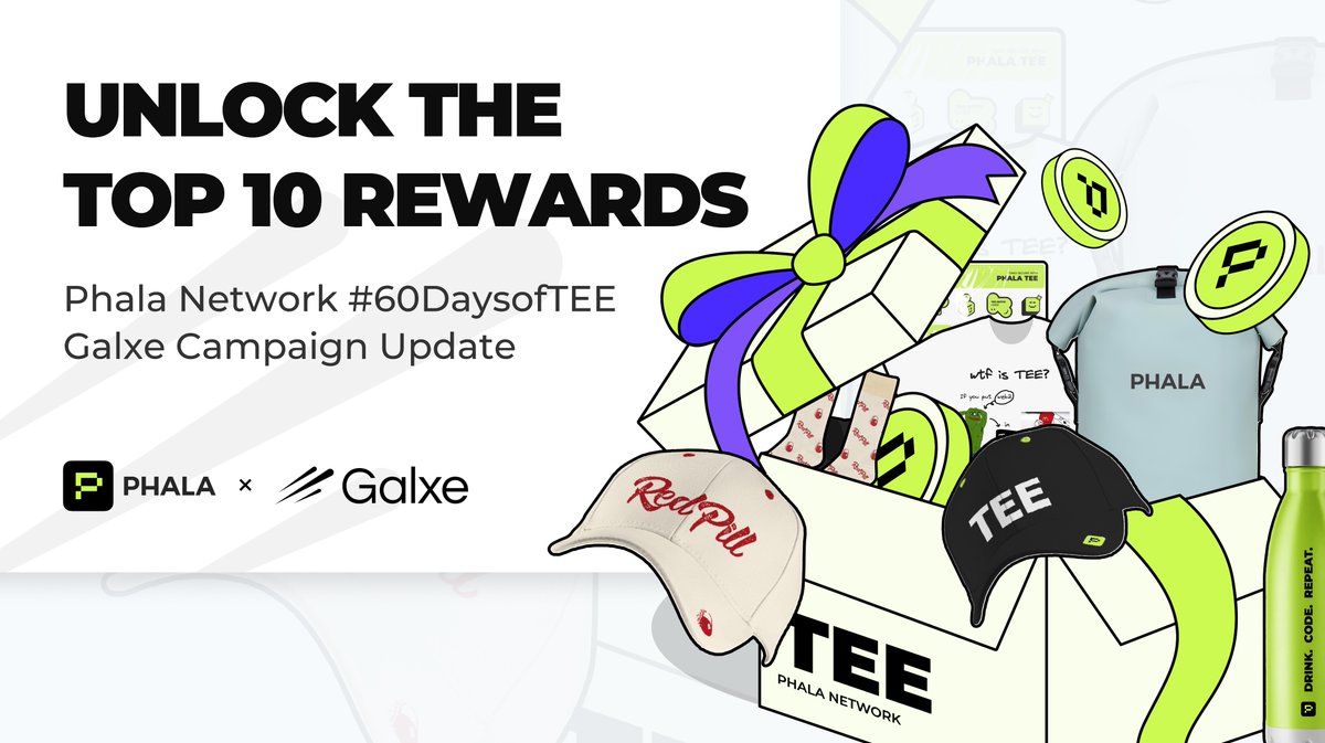 Crezybtc's tweet photo. 🔥 Phala’s #60DaysofTEE just got way more exciting! Top 10 players will win $PHA and an exclusive TEE Swag Box 🎁💰

⏳ All modules are open till Oct 11—time to flex those skills! Who’s gunning for the top? 👀🏃‍♂️

🔗 Jump in now: https://t.co/QfkKKbIKs4 https://t.co/oG1VpsA8Eg