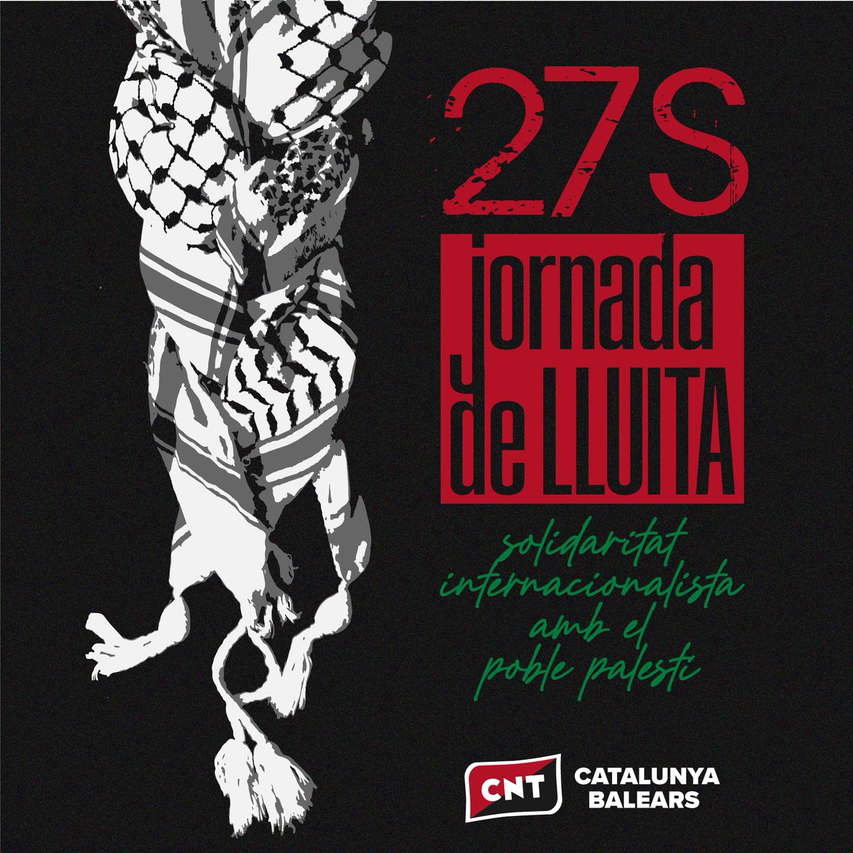 CNTCatalunya's tweet photo. Convoquem a la Jornada de Lluita d'aquest divendres amb el Poble Palestí.

Apliquem la solidaritat internacionalista, acabem amb el genocidi! https://t.co/3kjDE1TJAR