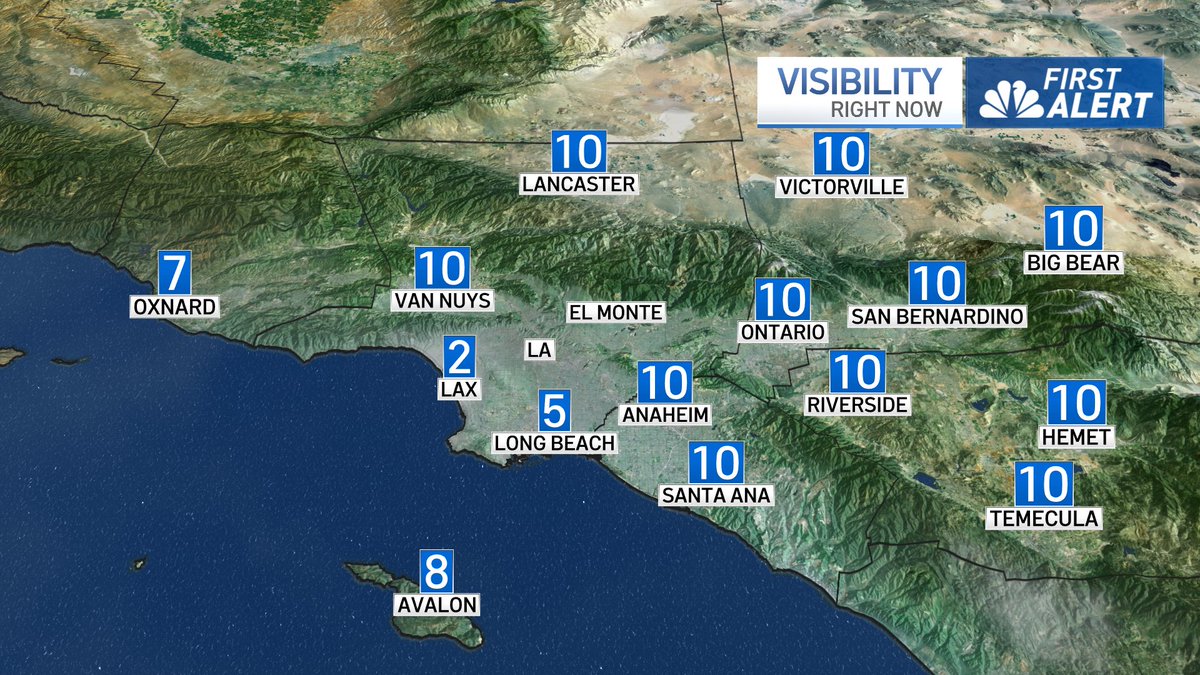 FOGGY NIGHT: 2nd night in a row that we've had to deal with fog, especially along the coast. Visibility is down to 2 miles at LAX &amp; could drop even lower than that. Extra caution needed if you're on the roads. <a href="/NBCLA/">NBC Los Angeles</a> #FoggyNight #NBCLA