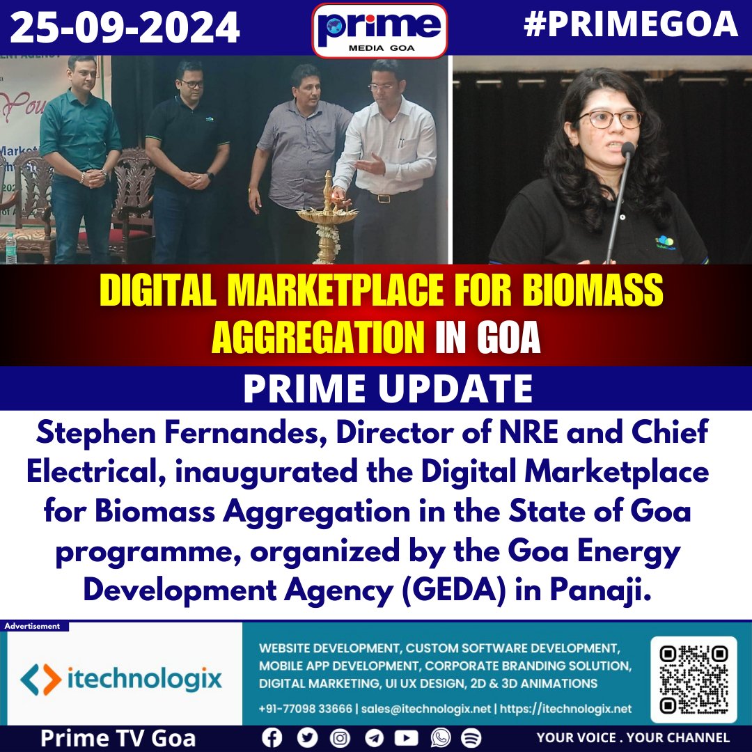 PrimeTVGoa's tweet image. Digital Marketplace for Biomass Aggregation in Goa

#digitalmarketplaceforbiomassagregation #goa #goaenergydevelopmentagency