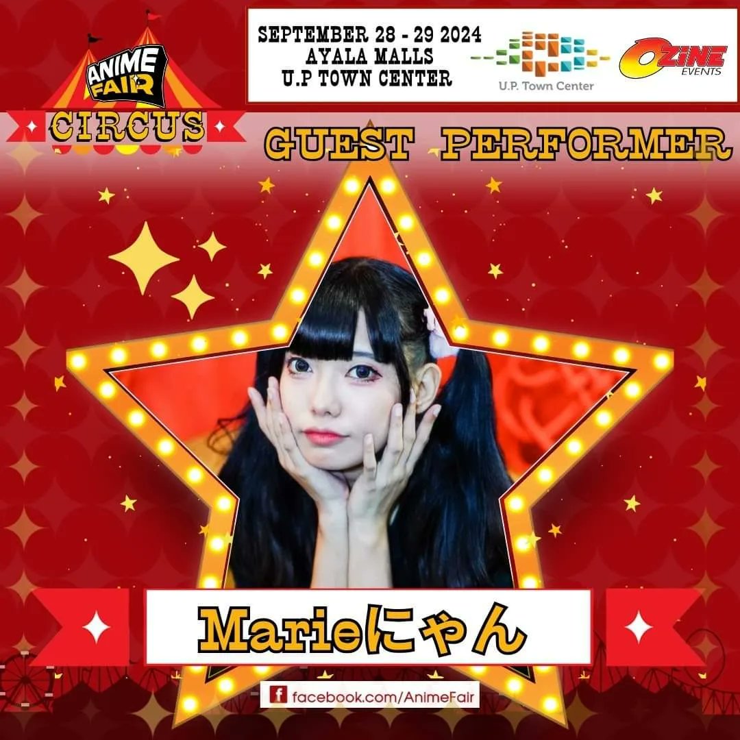 Get ready for a great time with our Guest Performers at Anime Fair Circus Part 2! 🎤✨ You'll be amazed by the awesome talent and fun entertainment. Don’t miss this exciting moment!

See you there!

📍  Ayala Malls UP Town Center
📆 September 28-29, 2024
✅️ Entrance is FREE!
