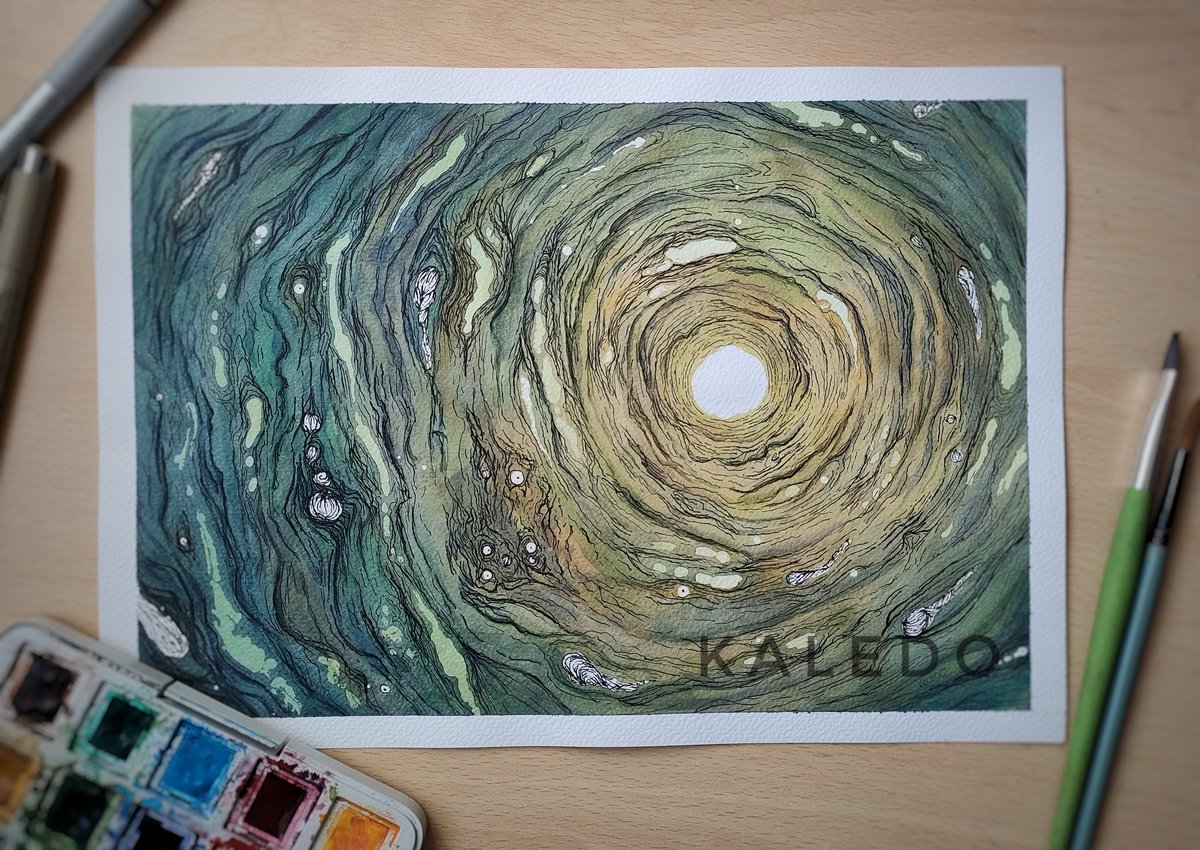 kaledo69's tweet image. Some abstract watercolors on paper I did a while ago. I call it my &quot;hair in the drain&quot; phase 
#Watercolors #abstractart  #art