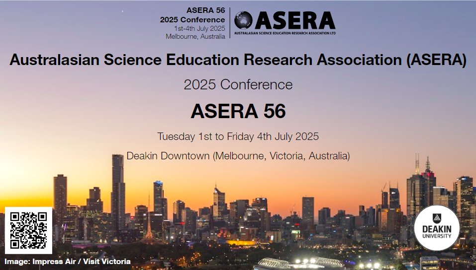 ASERA (@aseraeducation) on Twitter photo 📢 Our 56th Annual Conference (#ASERA56) will be at <a href="/Deakin/">Deakin University</a> Downtown, Melbourne Docklands, from July 1-July 4 2025 🎉
The call for abstracts opens Nov 2024 & closes Feb 2025 🗓️✨
More ℹ️👇
asera.org.au/2025-conferenc… 📢 Our 56th Annual Conference (#ASERA56) will be at <a href="/Deakin/">Deakin University</a> Downtown, Melbourne Docklands, from July 1-July 4 2025 🎉
The call for abstracts opens Nov 2024 & closes Feb 2025 🗓️✨
More ℹ️👇
asera.org.au/2025-conferenc…