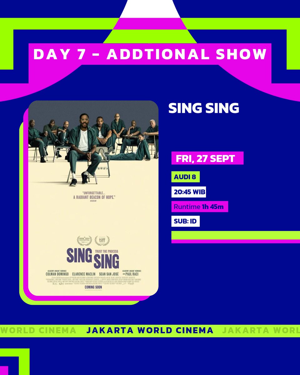 jktworldcinema's tweet photo. Buat kalian yang sebelumnya kehabisan tiket film-film berikut ini, persiapkan dirimu beberapa jam lagi. Soalnya, tiket film-film terfavorit di JWC 2024 bakal tersedia lagi! https://t.co/IHJxlZqR3n