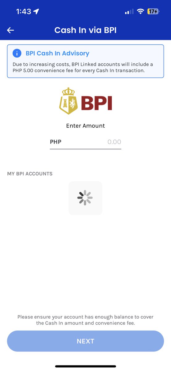 Heninah's tweet photo. @gcashofficial I can’t seem to cash in from BPI. Are you undergoing maintenance? https://t.co/aWukDMnKRP