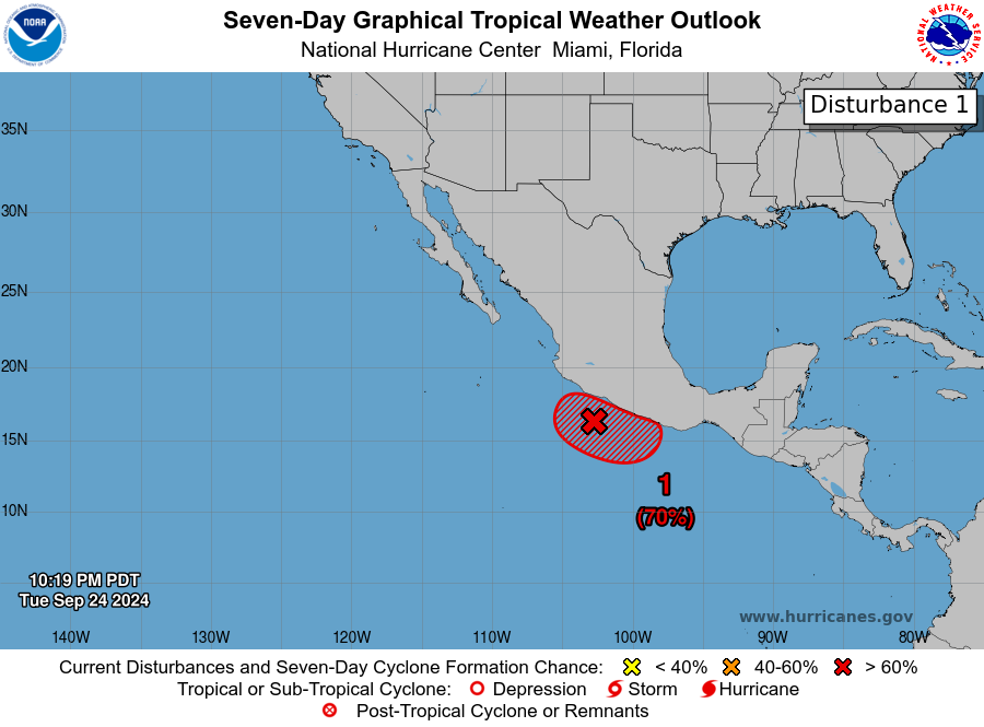 LimWeather's tweet photo. D134 EPAC #HurricaneSeason2024 2am EDT
AOI from #John's remnants now #Invest95E to pose land threat to S #Mexico
70% chance to become Tc in 2/7 days
Interests there should consider starting preps now
#Wxtwitter #Wxx #Tropicswx #HurricaneSeason #Kristy #EP95 #95E #Guerrero #Oaxaca https://t.co/U5b6WMAwdC