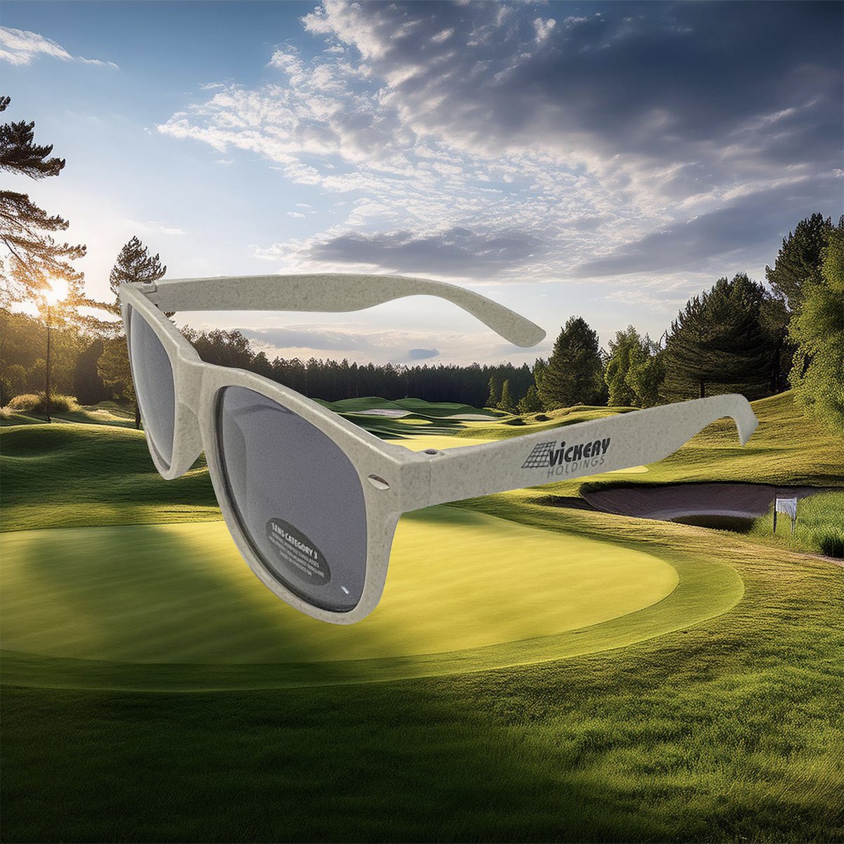 dmscreative's tweet photo. ☀️ Spotted on the green! We just produced these sleek sunglasses for an upcoming golf day for our friends at Vickery Holdings. Not only are they a style statement, but they're also eco-friendly—made from a 50/50 blend of rice husk fiber and BPA-free polypropylene. 🌿 https://t.co/eGSrU4qJCD