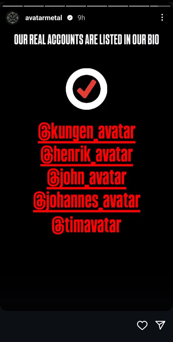 AvatarStories's tweet photo. For everyone's sake, the band members all have 1 public account, which is in the band's Instagram bio. And the band account has 2. One on Instagram and one on Facebook.

The accounts are always verified https://t.co/arSmioyrgA