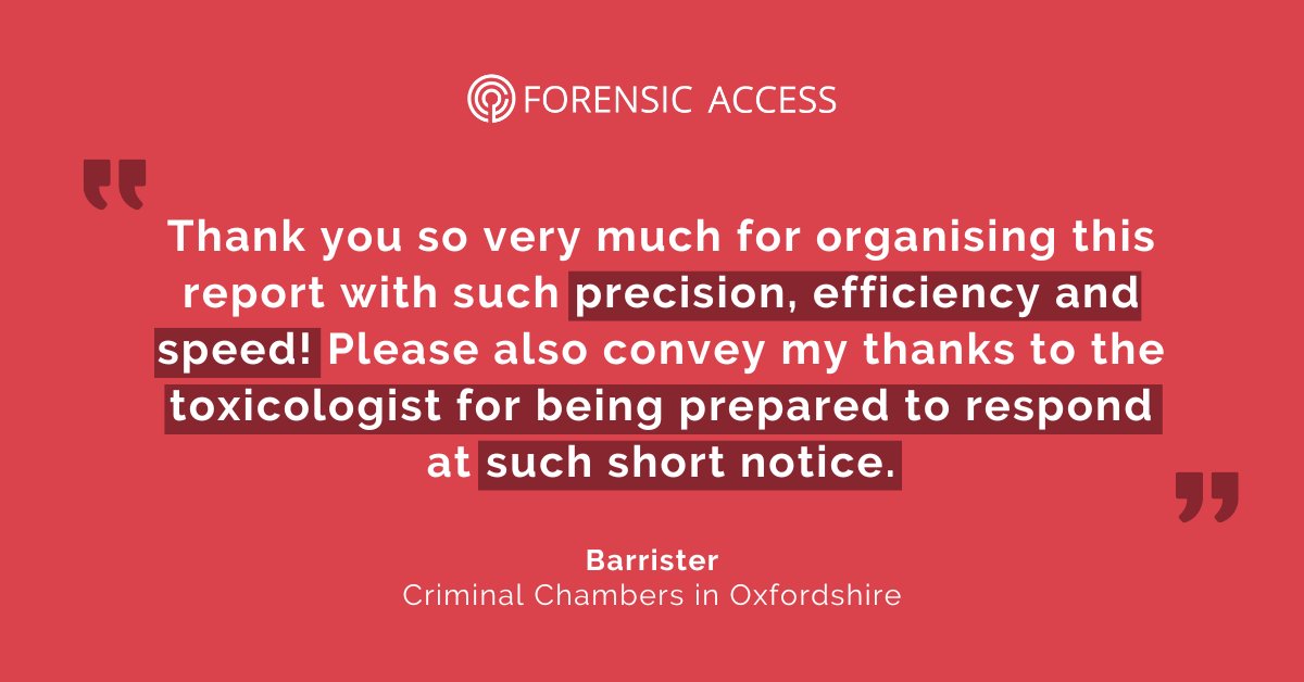 ForensicAccess's tweet image. 🤝 Well done to the Casework Managers and the expert who received positive #feedback from one of our barrister clients.

✉️ Contact our casework team to find the right #expert for your case: ow.ly/bcUi50RSm8t

#forensicreports #solicitors #barristers #criminalcases