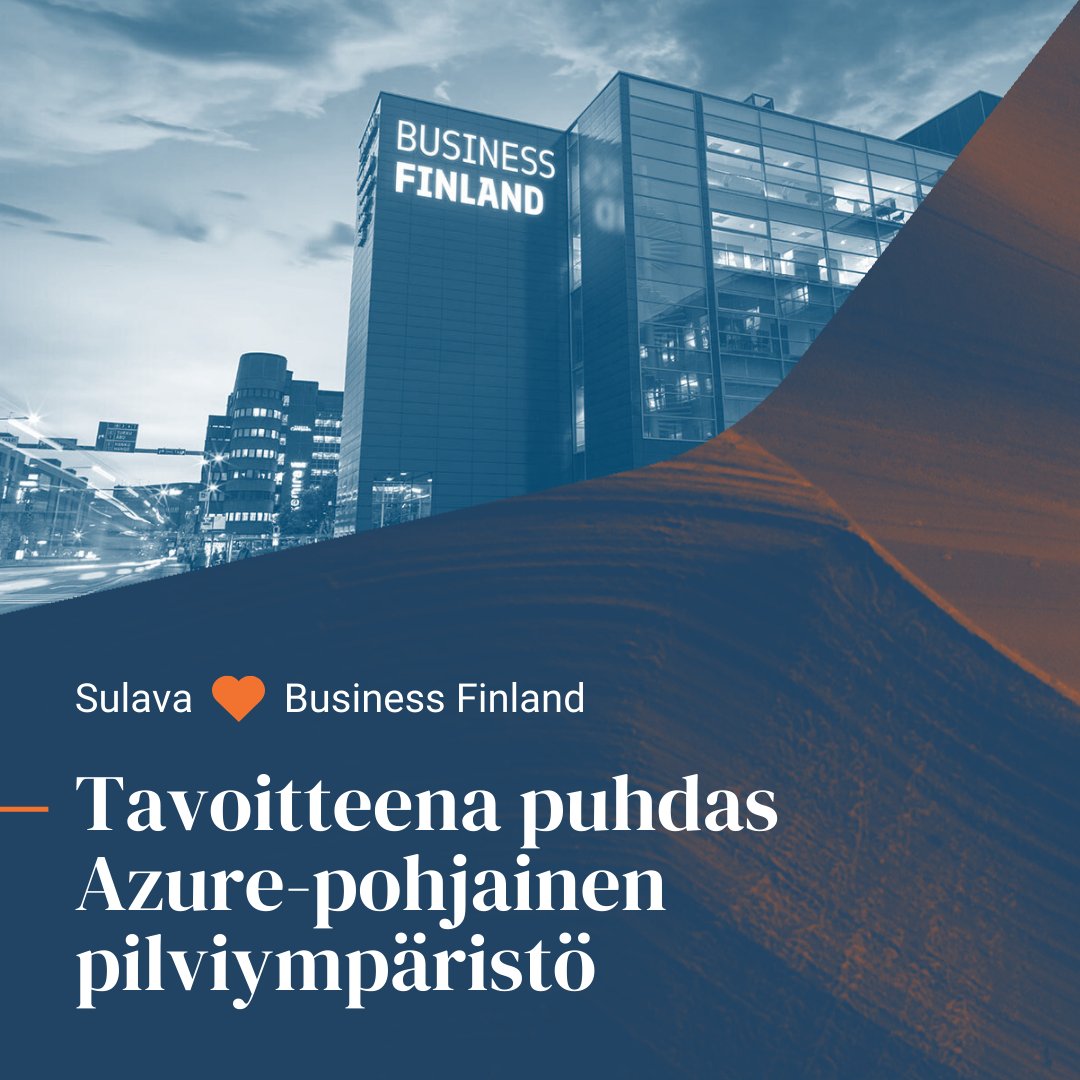 ”Microsoftin ekosysteemi on tarjonnut meille helpon siirtymän Azureen.", kuvailee IT-päällikkö Jarmo Jonninen. Lue haastattelusta <a href="/BusinessFinland/">Business Finland</a> ja Sulavan yhteistyöstä, joka alkoi jo organisaation pilvimatkan alkutaipaleella: sulav.at/3BjjZox #azure