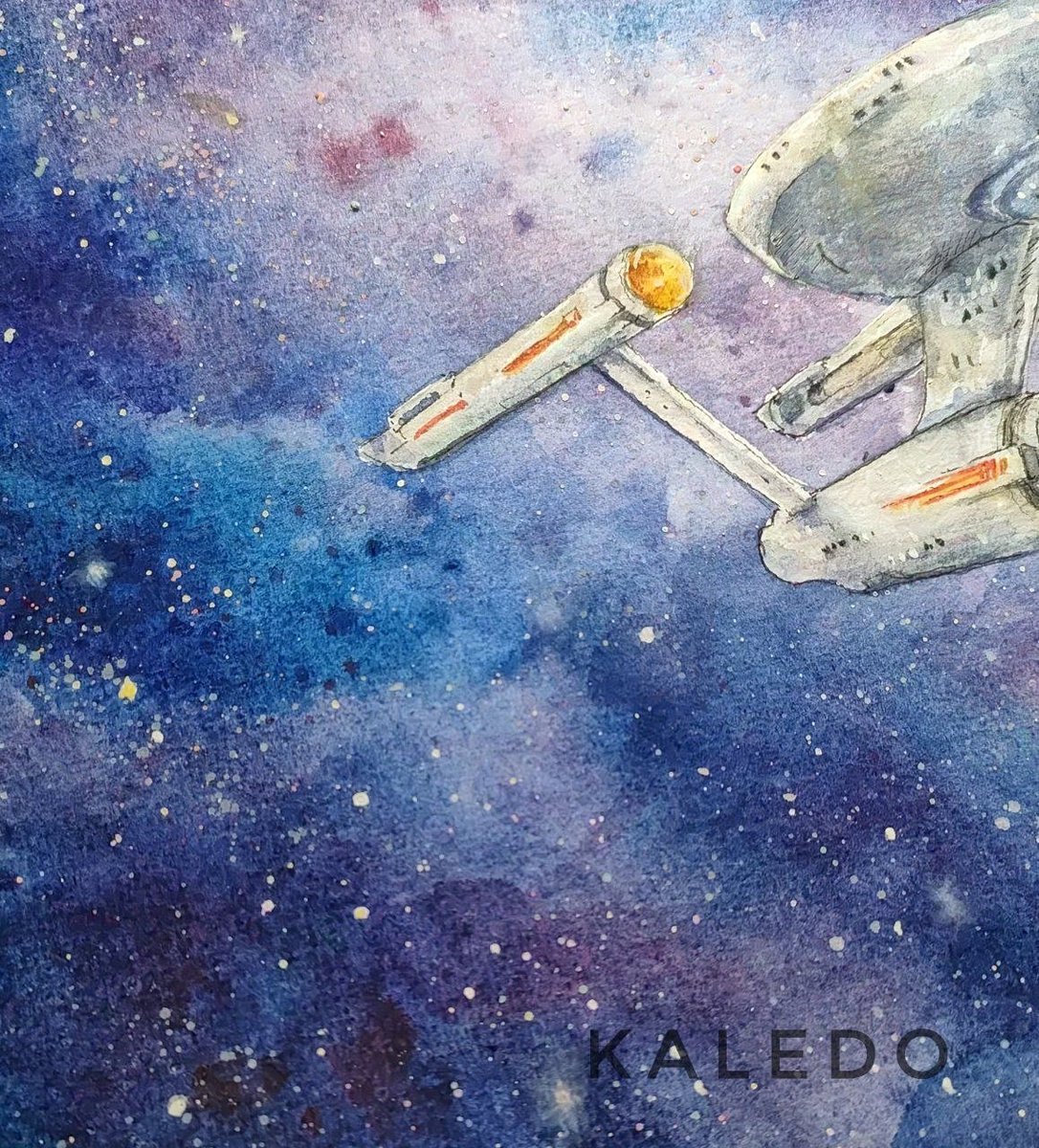 kaledo69's tweet image. Enterprise from Star Trek.
Watercolors on paper
#startrek #fanart #Watercolors